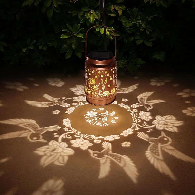 BODEVEDOB Solar Lanterns Outdoor Waterproof Hummingbird Garden Decor Birthday Gifts for Women Mom Grandma Hanging Solar Lights Metal Solar Decoration Outside for Yard,Patio,Backyard,Porch - Image 2